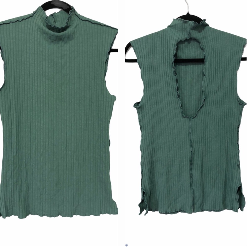 Intimately Free People Lettuce Hem Mock Neck Top